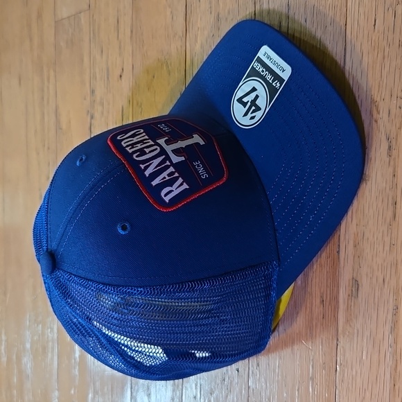 '47 Brand Texas Rangers Squad Trucker Adjustable Hat Snapback Cap Royal Blue - Picture 4 of 11